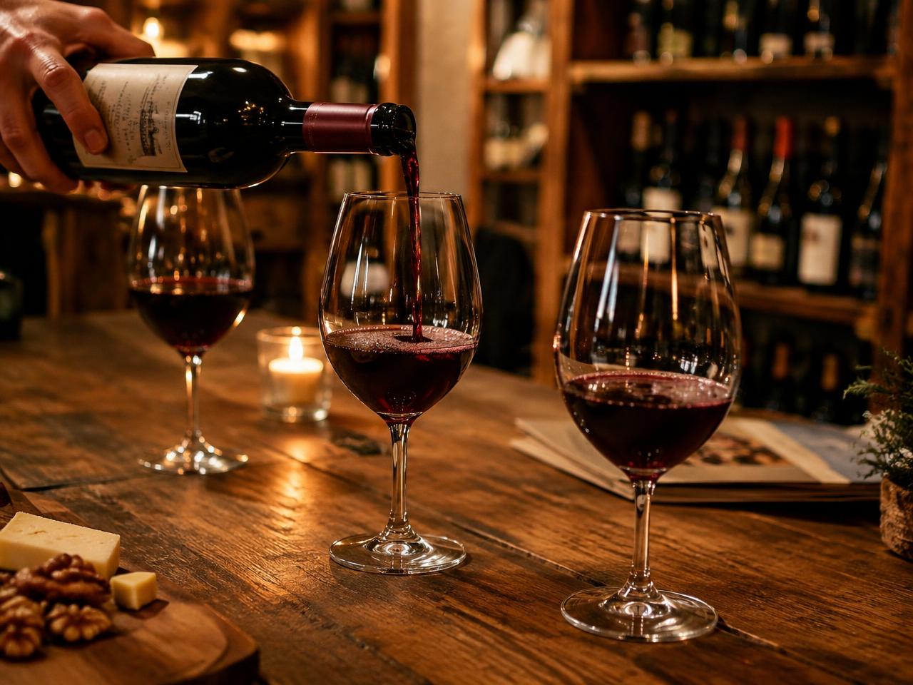Dégustation de vin rouge